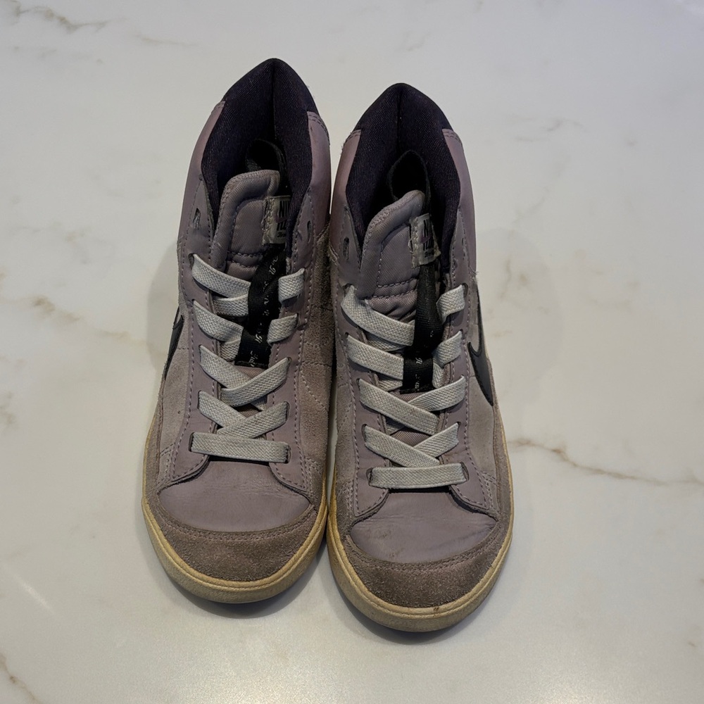 Nike Women's Purple and Gray High-Top Sneakers